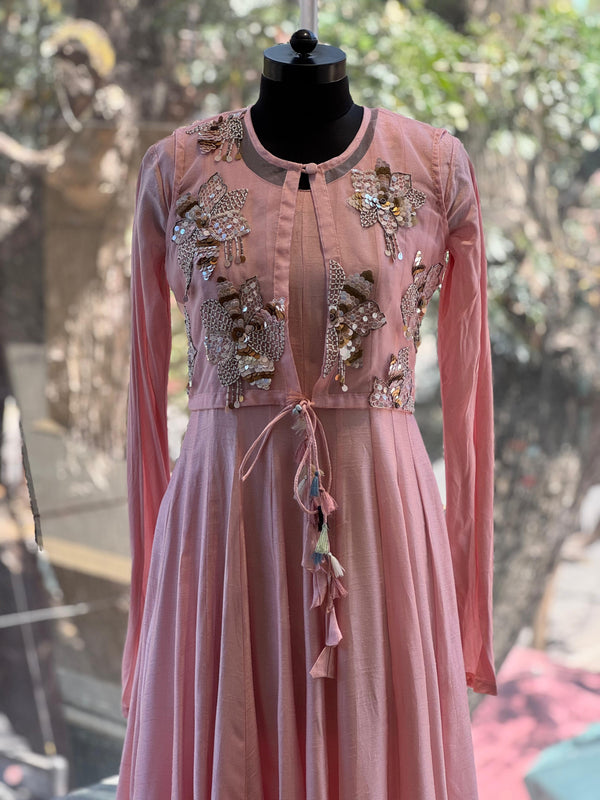 Pink Jacket Style Gown