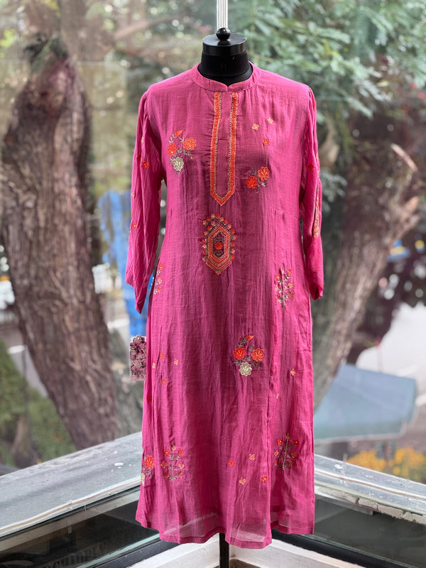Pink Chanderi Suit