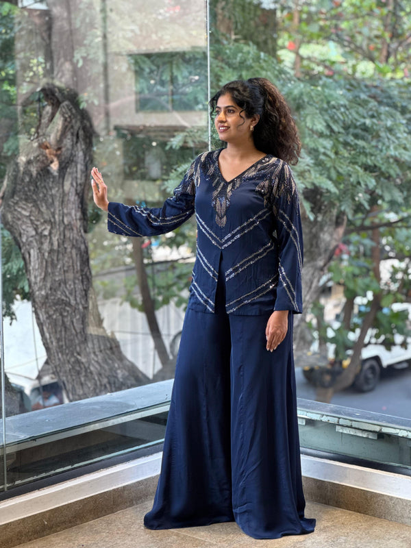 Navy Blue Palazzo set