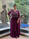 Purple Intricate Work Gown