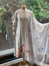 Grey Chanderi Silk Dupatta Set