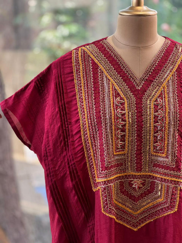 Maroon Kaftan Set