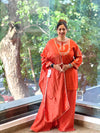 Rust Tissue Lines Palazzo Set