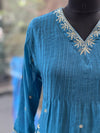 Blue Embroidered Suit