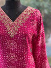 Purple Bandhej Suit