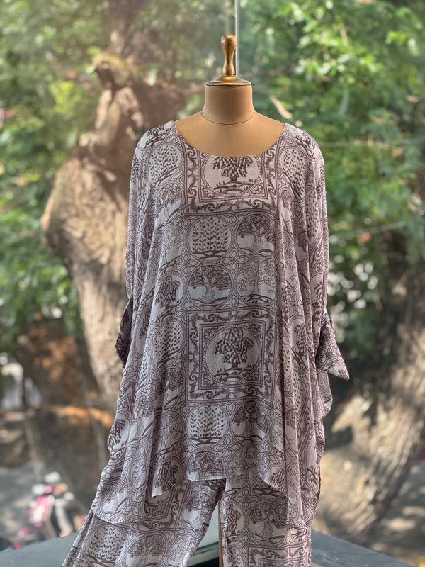 Grey Digital Print Co Ord
