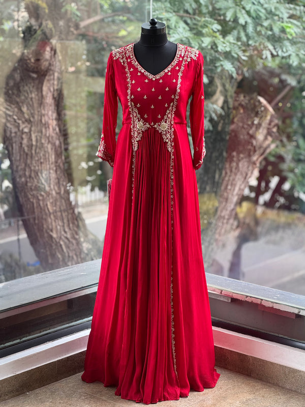 Red Handwork Gown