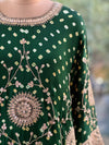Green Bandhej Skirt Set