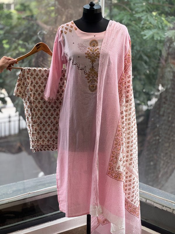 Pink Printed Suit