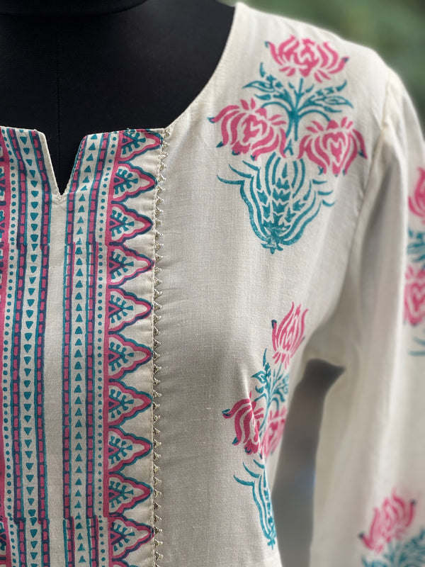 White Printed Co Ord