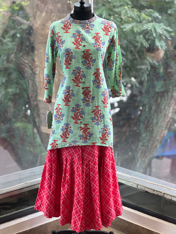 Green Sharara Set