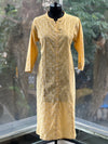 Yellow Block Print Dupatta Set