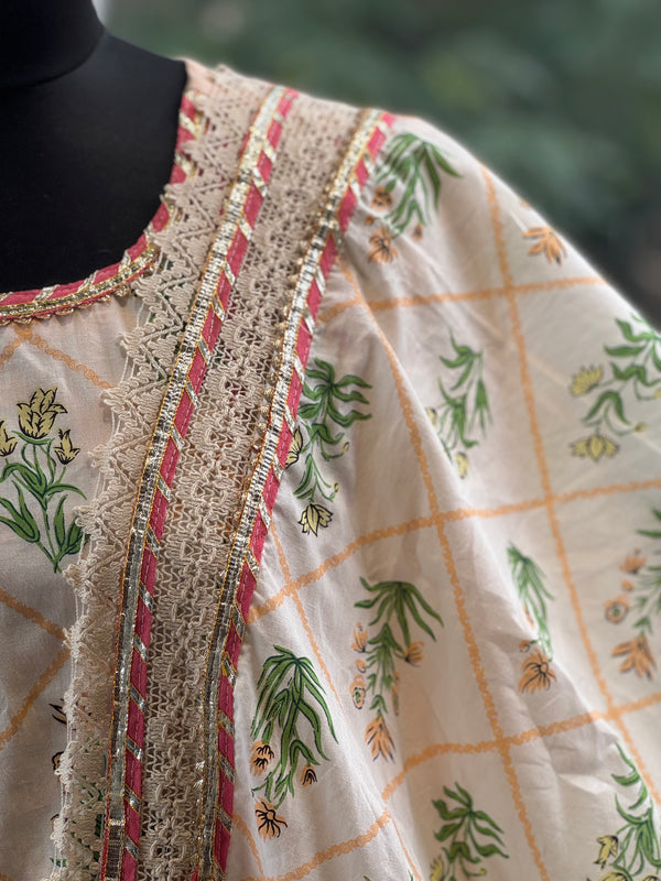 Peach Chikankari Suit