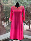 Pink Mul Tissue Neckline Suit
