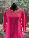 Pink Mul Tissue Neckline Suit