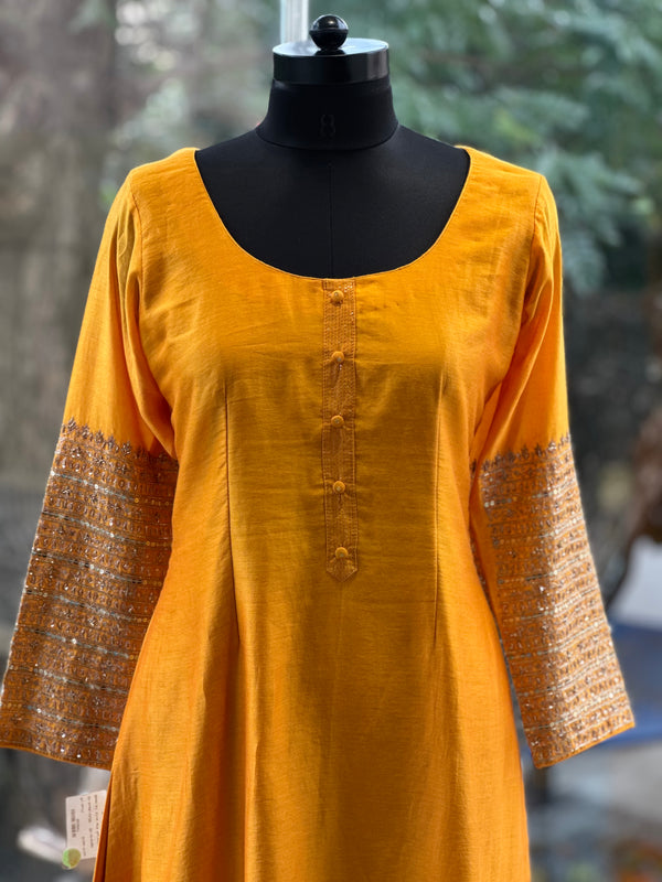 Yellow Chanderi Silk Suit