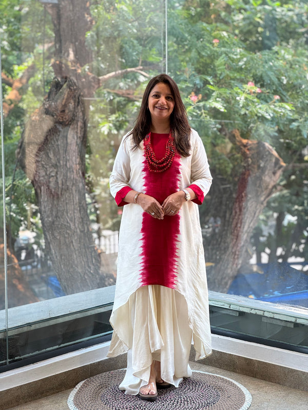 Red Shaded Skirt set