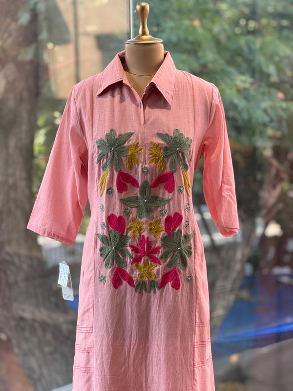 Baby Pink Thread Work Tunic