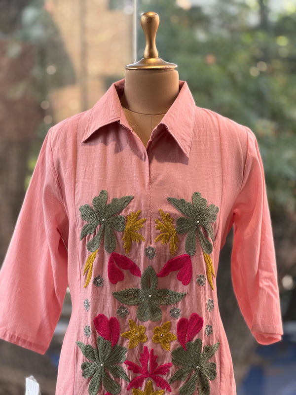 Baby Pink Thread Work Tunic