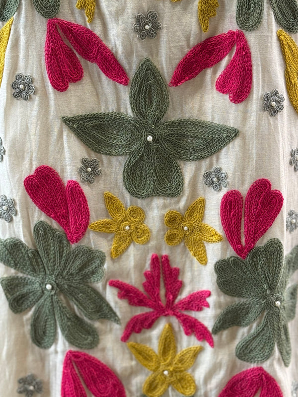 Half White Thread Work Tunic