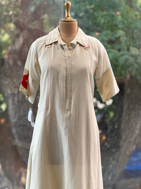 Off White Collared Tunic