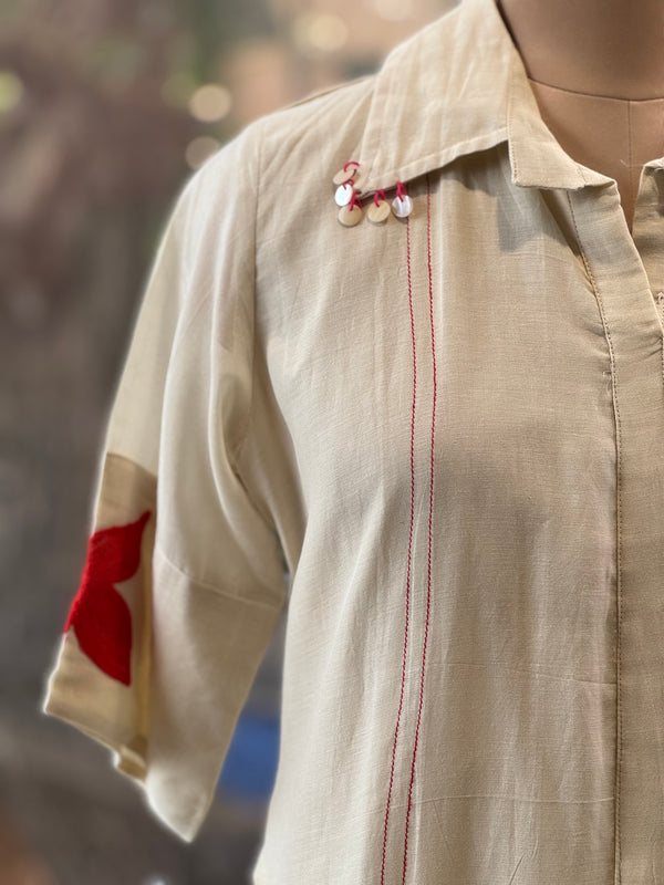 Off White Collared Tunic