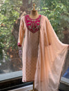 Peach Banarasi Weaving Suit