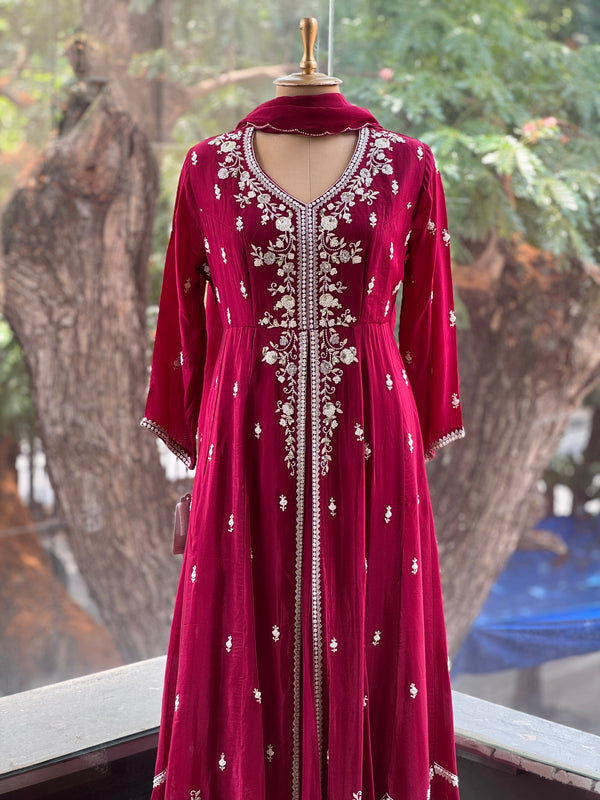 Purplish Maroon Gown