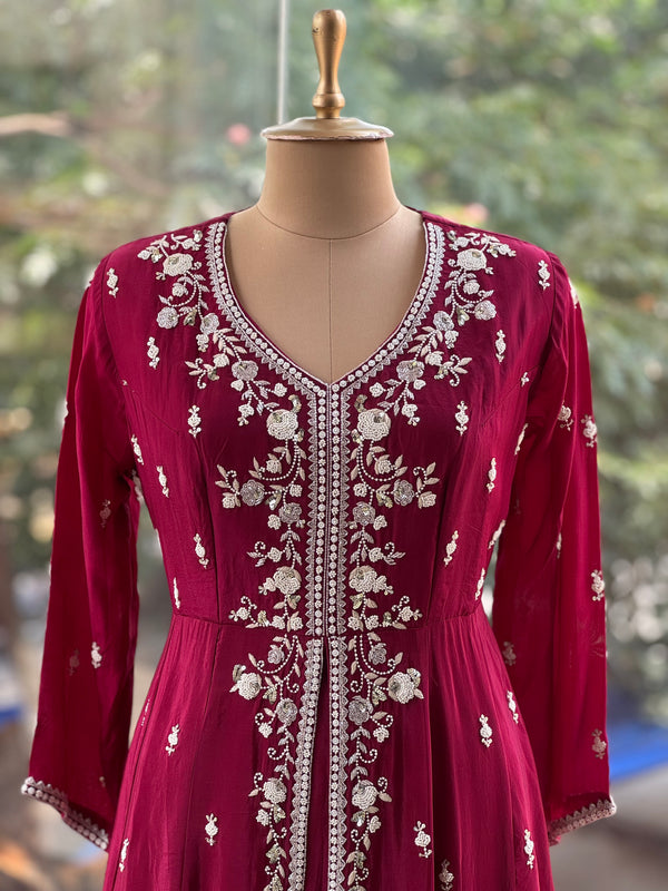 Purplish Maroon Gown