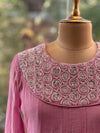 Pink Mul Beads Work Suit