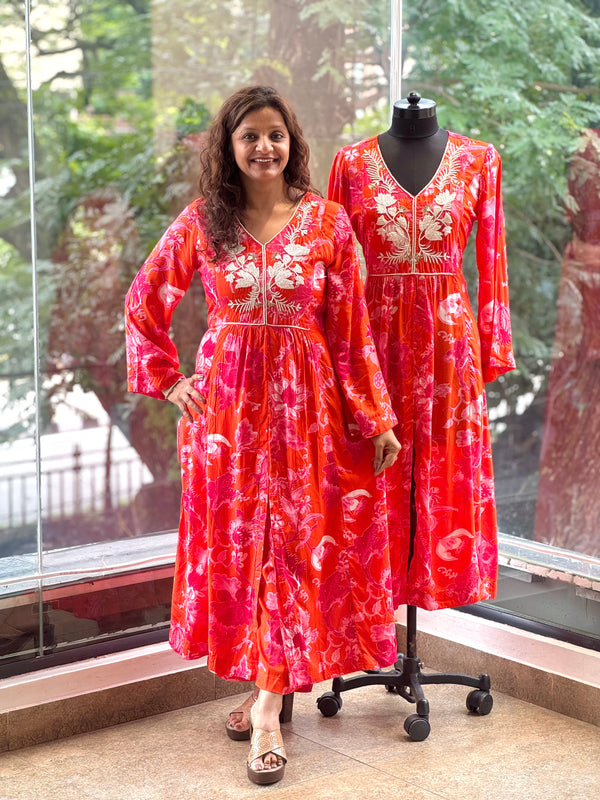 Orange Intricate Work Co Ord