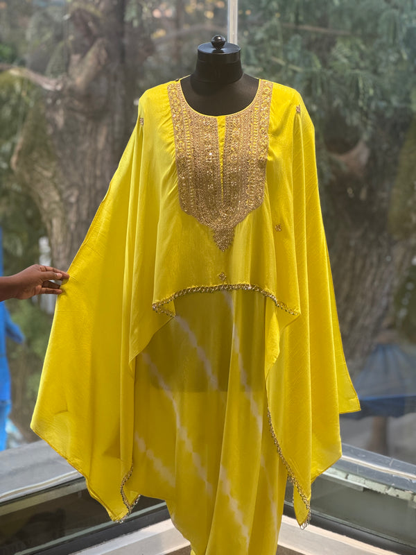 Yellow Cowl Dress
