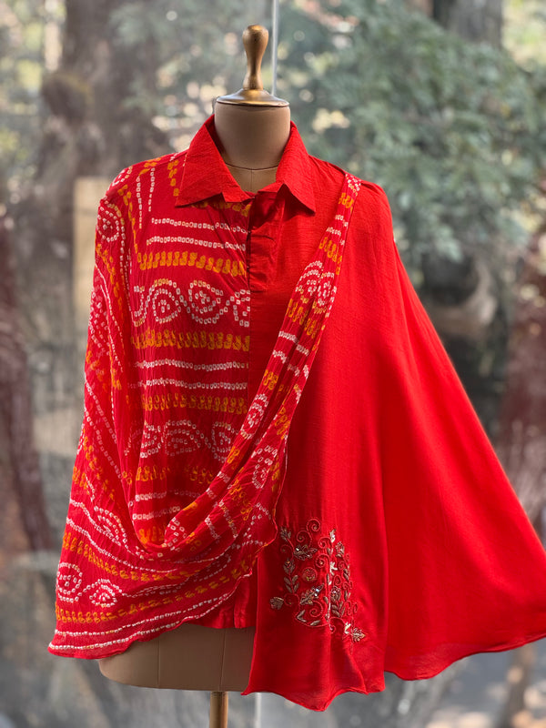 Orange Bandhej Co Ord