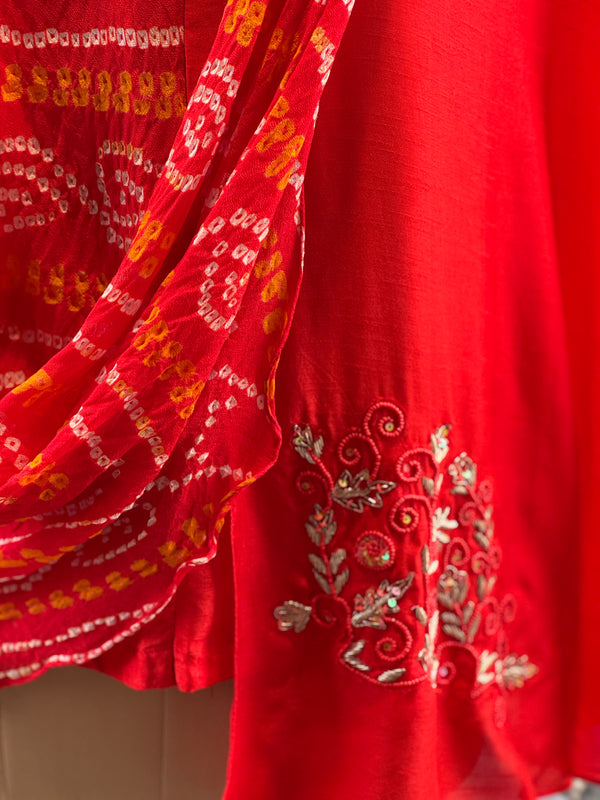 Orange Bandhej Co Ord