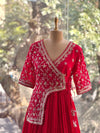 Red Bandhej Gown