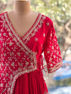 Red Bandhej Gown
