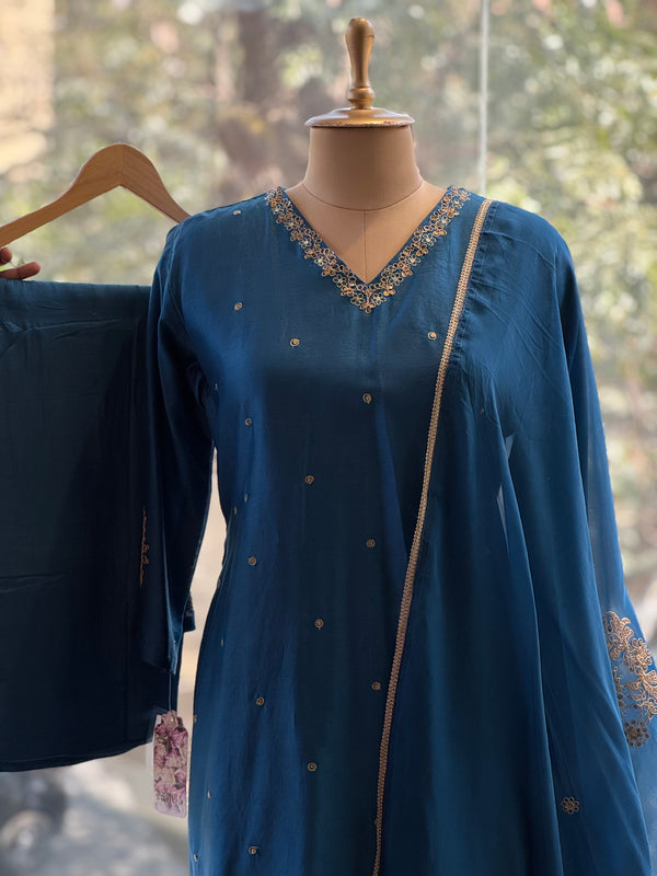 Blue Dupatta Set