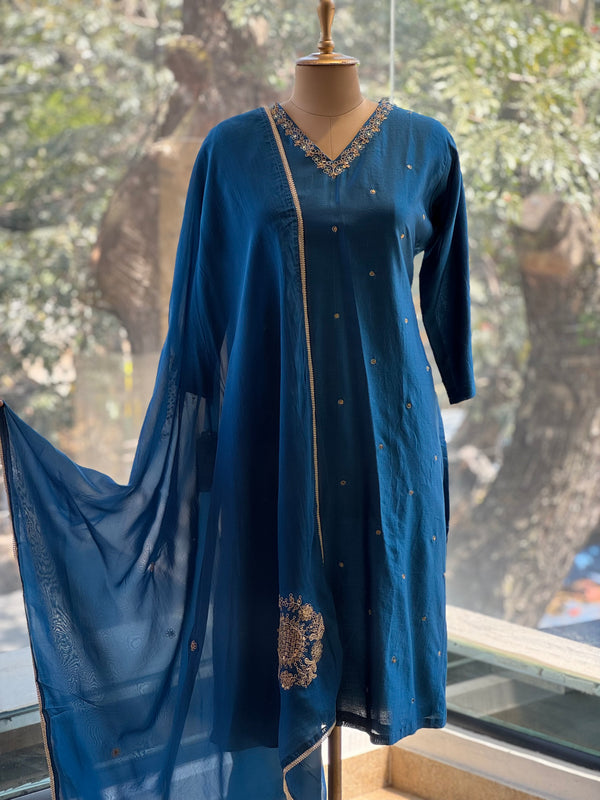 Blue Dupatta Set