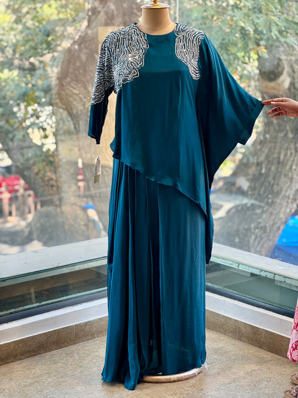 Blue One Side Kaftan Tunic