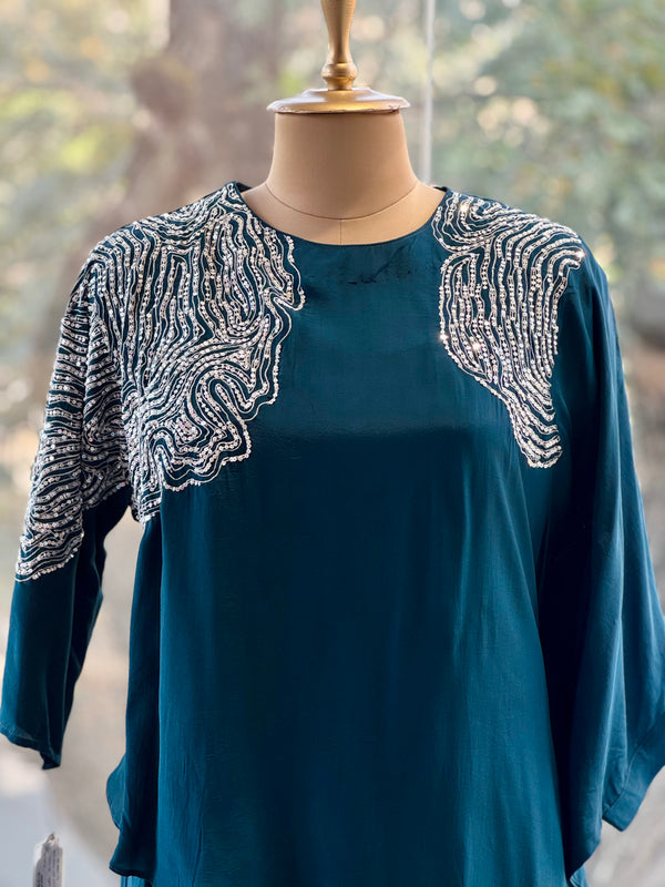 Blue One Side Kaftan Tunic