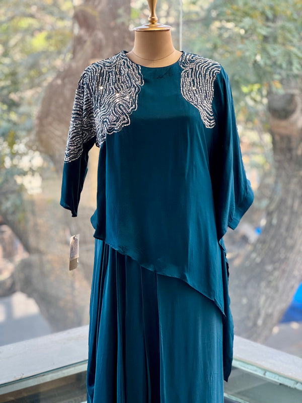 Blue One Side Kaftan Tunic
