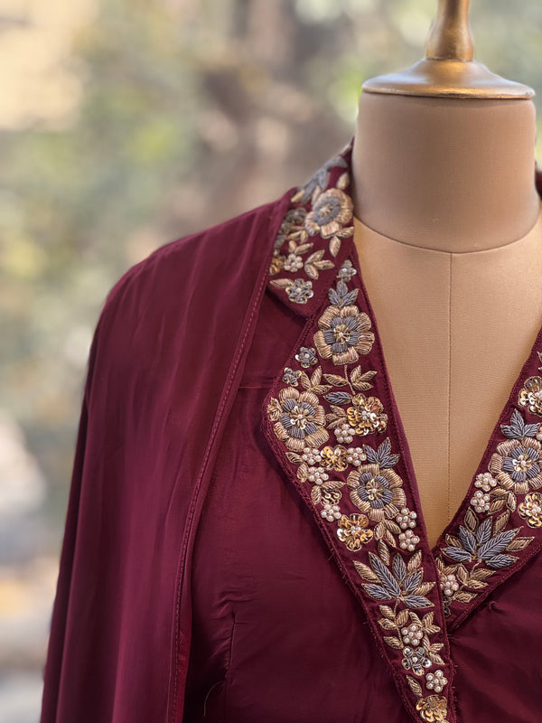 Maroon Palazzo Set