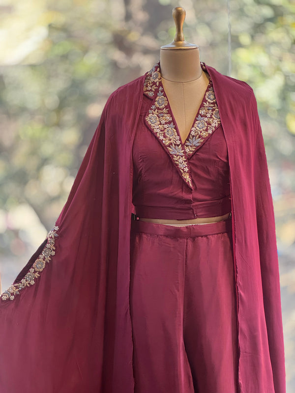 Maroon Palazzo Set