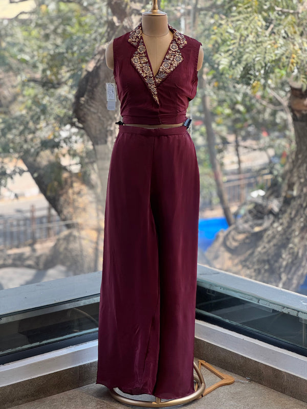 Maroon Palazzo Set