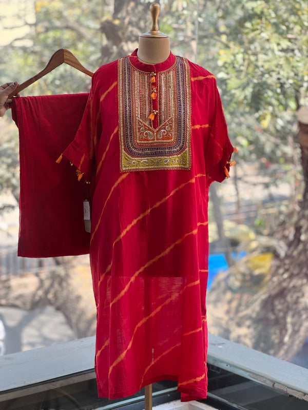 Red Leheriya Co Ord