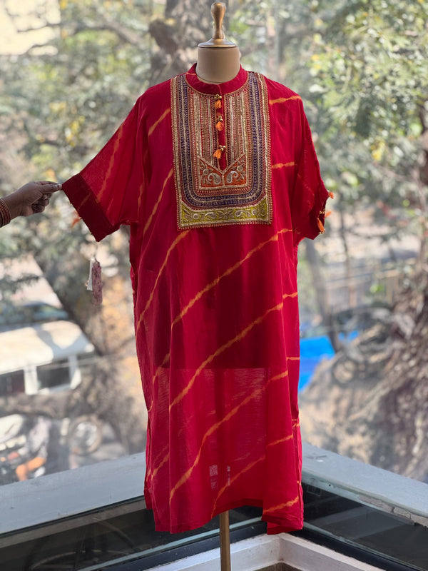 Red Leheriya Co Ord