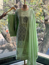 Green Block Printed Dupatta Set