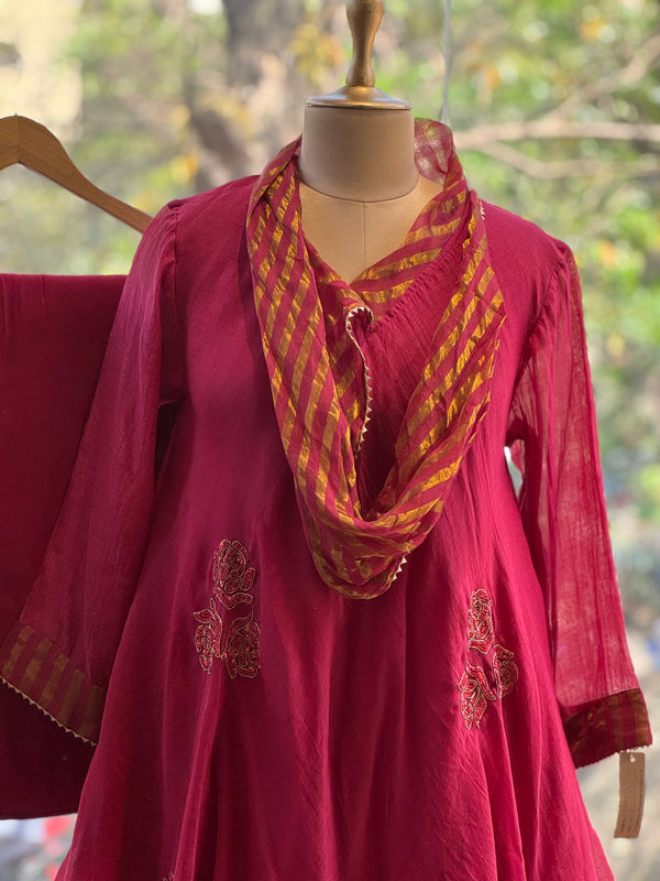 Maroon Cowl Neck Co Ord