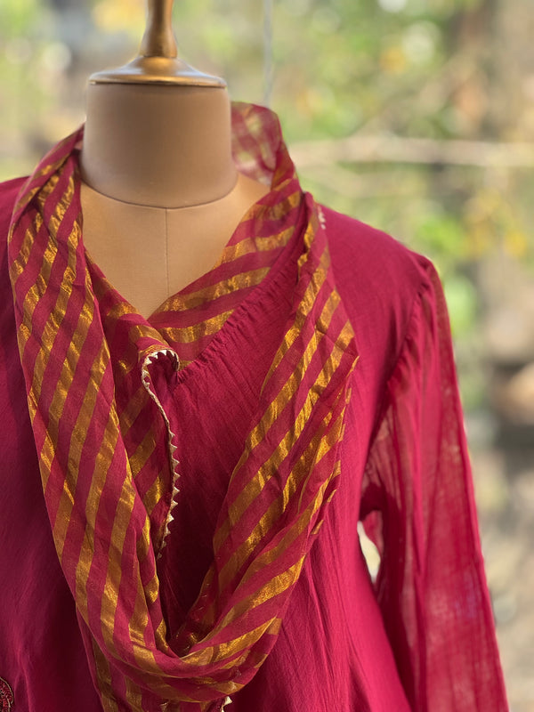 Maroon Cowl Neck Co Ord
