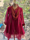 Maroon Cowl Neck Co Ord
